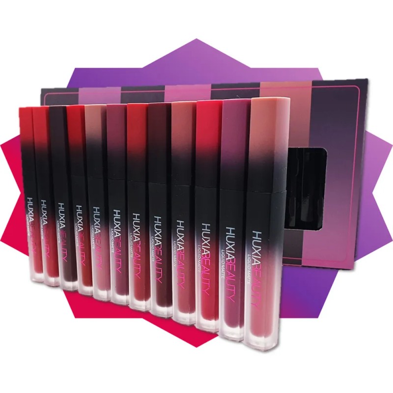 Set 12 Labiales Matte Indeleble Huxia Beauty Color Surtido