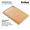 Kraus Kore Solid Bamboo Cutting Board for Workstation Kitchen Sink