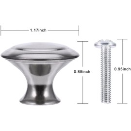 VIPMOON 10 Pack Cabinet Door Knobs Brushed Nickel Round Drawer Handle Hardware Stainless Steel with Screw for Cabinet Kitchen Bathroom Bedroom