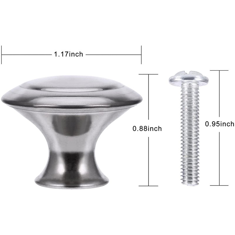VIPMOON 10 Pack Cabinet Door Knobs Brushed Nickel Round Drawer
