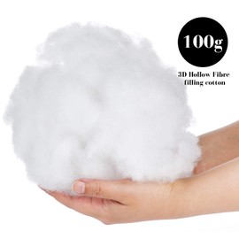 Homewit Filling Material 100% Polyester Filling Cotton High Fluffy 100 g Bag Natural Cotton Wool for Crafts Washable 95°C Craft Wadding Filling Material Highly Fluffy Cushion Filling Stuffing Material