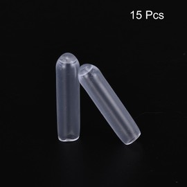 QUARKZMAN Pack of 15 Rubber End Caps 3 mm (1/8 Inch) ID PVC Vinyl Round End Cap Cover Screw Thread Protective Caps Transparent