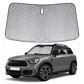 Federedevo 6 Layers Custom Fit Windshield Sun Shade for 2010-2024 Mini Countryman R60/F60, Foldable Car Sunshade with Storage Bag, Heat Reflective & UV Protection