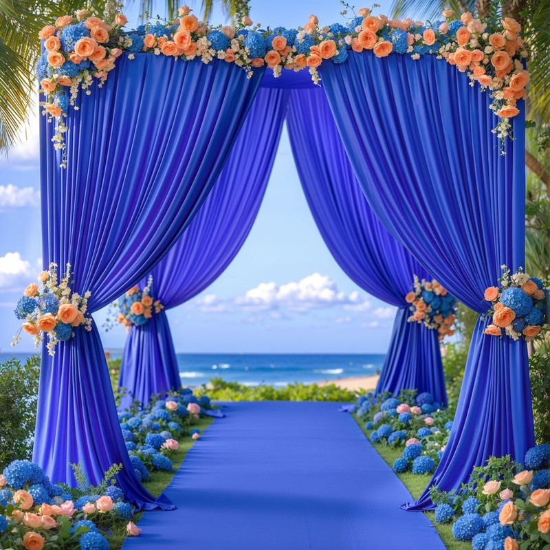 Royal Blue Backdrop Curtain 10x8ft Party Photo Backdrop Drapes 2