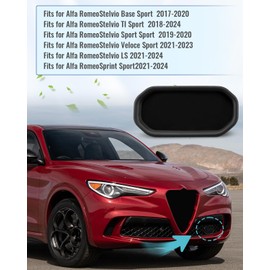ANODZU ACC Forward Radar Cover Ornament Grille Fit for Alfa Romeo Stelvio Series 2017 2018 2018 2019 2020 2021 2022 2023 2024, Replace 156126159 156114929
