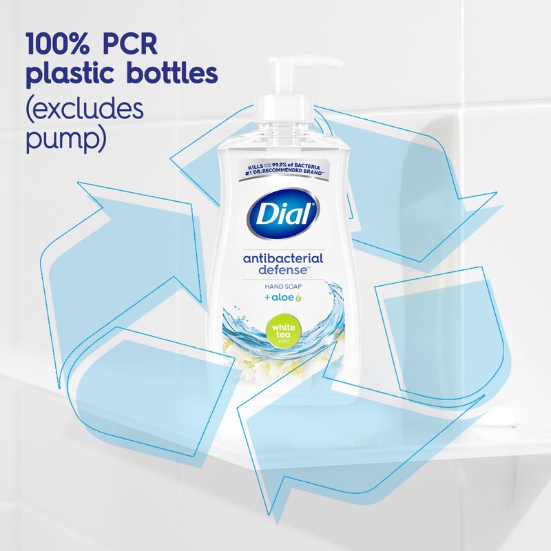 Dial Antibacterial Defense Liquid Hand Soap + Aloe, White Tea