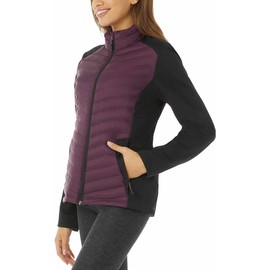 32 Degrees Womens Mixed Media Jacket (Potent Purple, Small)