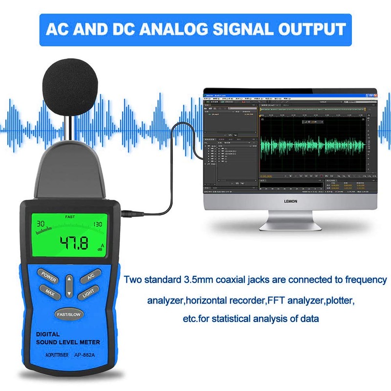 Decibel Measuring Device, Digital Sound Level Meter, Measuring 30 dBA