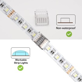 YUTOKEER LED Connector 5-Pin 12 mm RGBWW LED Strip to Wire/Strip to Strip Connector Unwired Clips Solderless Adapter Terminal Extension Connection, L-Shape/H-Shape Connectors (Connector Kit)