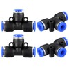 sourcing map Plastic Tee Push to Connect Tube Fittings 6mm