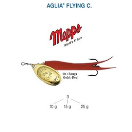 Mepps Aglia Flying C 10 g 15 g 25 g 5 Colours - Trout Salmon Pike (Red-Gold, 10 g)
