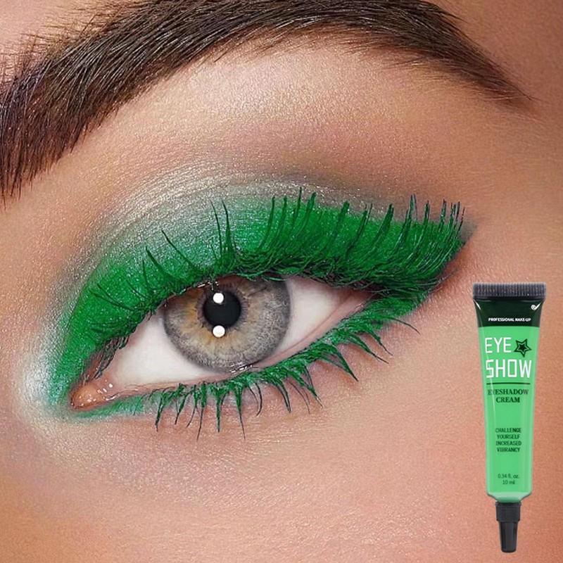 Green Eyeshadow Primer, Violet Color Cut-Crease Eye Based Makeup, Matte