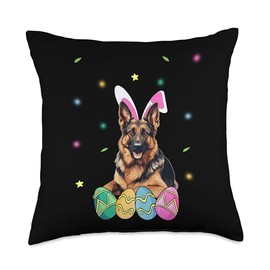 Easter German Shepherd Throw Pillow