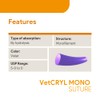 VeterSut VetCRYL Mono Absorbable Polyglecaprone Surgical Suture USP Size 0,