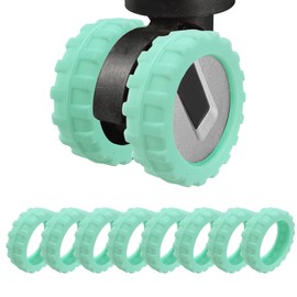 EKIND Luggage Wheel Covers, Thickened Anti-Skid & Scratch-Resistant Protectors for Suitcases, Luggage Accessories (8 Pcs, Light Green)