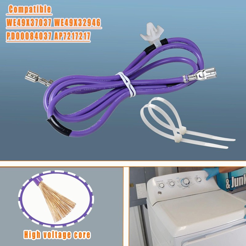 WE49X37037 Dryer Heater Wire Replacement for OEM GE & Hotpoint