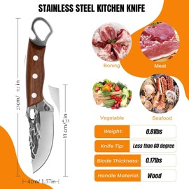 Jasni Fixed Blade Knives with Sheath, 8.5-inch Hunting Knives Full Tang Bushcraft Knife Survival Knives, Fixed Blade Hunting Knives for Camping, Hiking, Survival