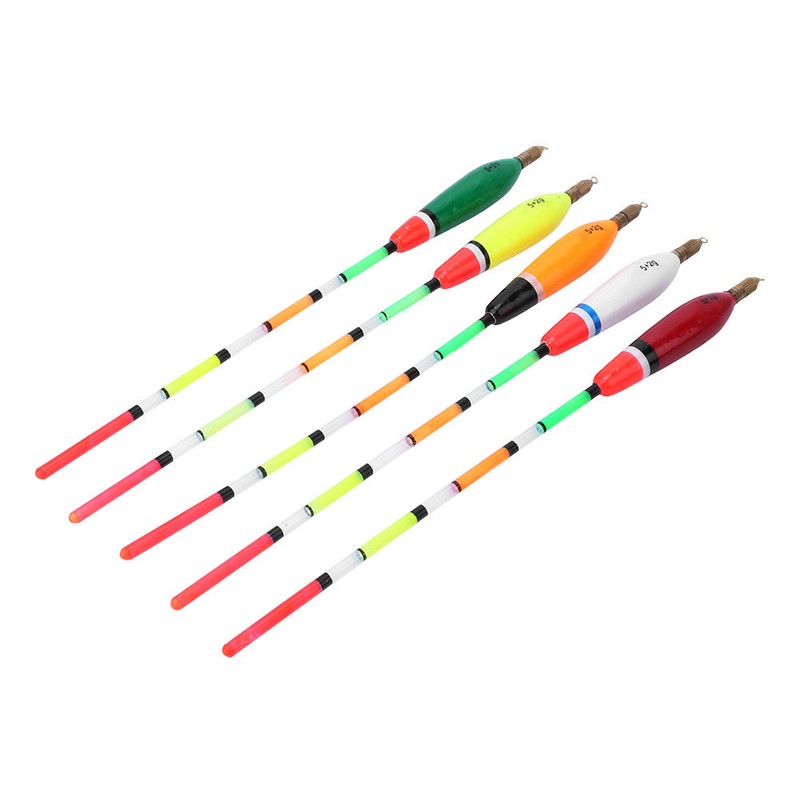 5PCS Multiple Color Balsa Wood Fishing Float Bobber Bite Indicator