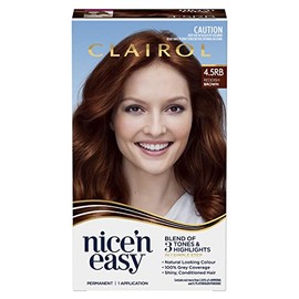 Clairol Nice 'N Easy Permanent Hair Colour 4.5RB Natural Redish Brown, 100% Grey Coverage, Natural Looking Hair Colour