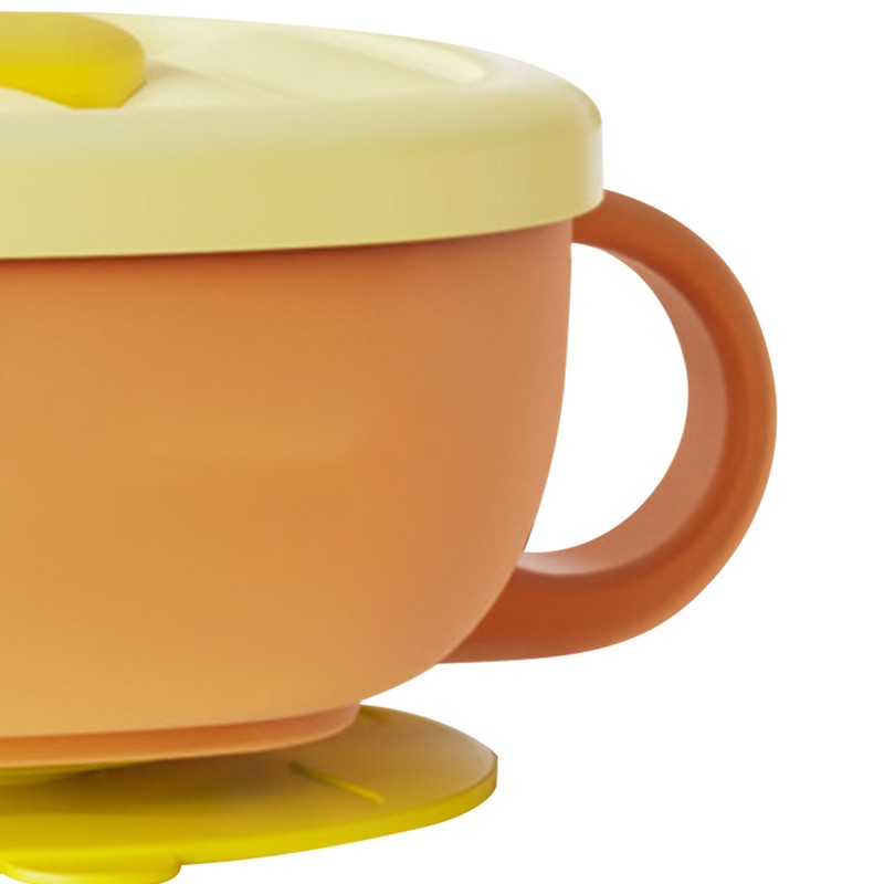 Toddler Suction Cup Bowls with Lids Prevent Falling Stainless Steel