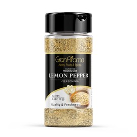 GranAroma Lemon Pepper Seasoning, Versatile Seasoning Blend, Chicken & Steak, Zesty Flavor (4 Ounce)
