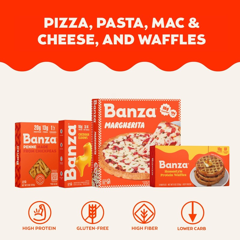Banza Penne Pasta from Chickpeas - Gluten Free, High Protein,