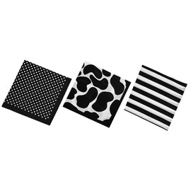 HankieWorld Bandanas 3 pack 22 inch Cotton Paisley Kerchiefs for Men and Women(Stripe/Dot/Cow)