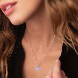 STARCHENIE Heart Birthstone Necklace for Women 925 Sterling Silver Mother Pendant Alexandrite Jewelry Gift for Mom