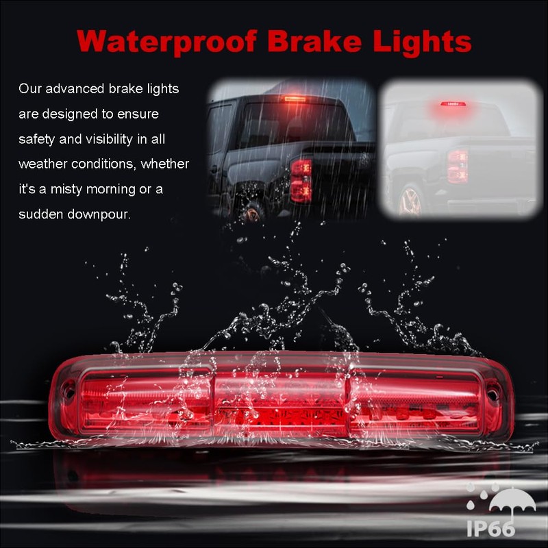 DimFlux Third Brake Light LED High Mount Stop Light Compatible