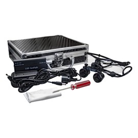 Dental Surgical 2.5X420mm Binocular Loupes - 3W LED Head Light Lamp, Aluminum Box