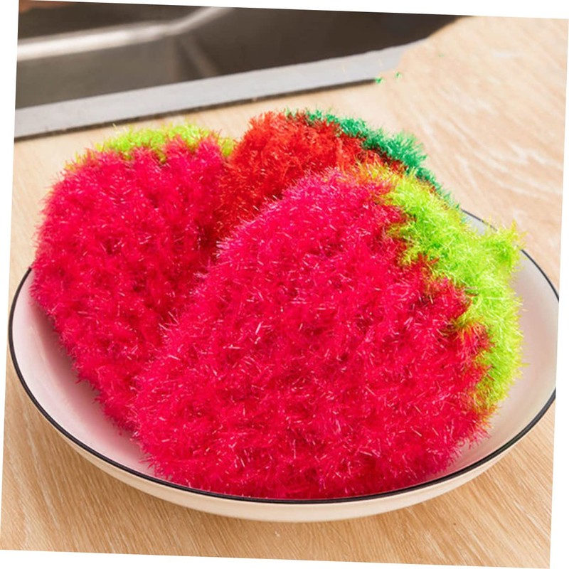 NOLITOY 3Pcs Strawberry Shaped Dish Towels Creative Washing Towels for
