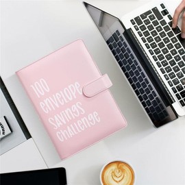 100 Day saving challenge budget book binder, Fun and Easy Way to Save $5,050, Budget Book with Cash Envelopes for Office,saving challenge budget book binder - Color: Yellow