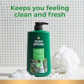 Irish Spring 4 PK Irish Spring Mens Body Wash Pump, Original Scented Body Wash for Men, 30 Oz