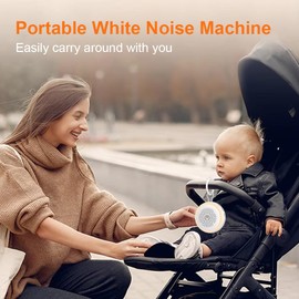 Omebel Portable White Noise Machine, 20 Soothing Sound for Sleeping, Night Light Adjustable, Sleep Timer, Volume Control, Sound Machine for Sleeping Baby Adults Kids