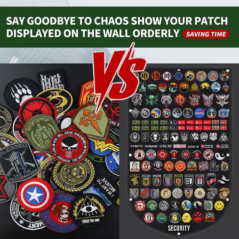 Large 47x30 inch Tactical Patch Wall Display Panel Holder Flag