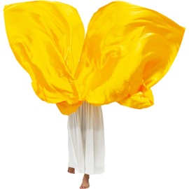 Wuchieal 51'' * 45'' rectangle Worship Flags, silk like Prophetic Worship Banner Praise Flags with Scalable Rods 1 pairs (Gold)