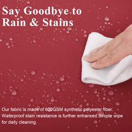 MJIAIDEA Outdoor Chair Cushions Set of 2 for Patio Furniture 24x24x4 Inch Waterproof Patio Chair Cushion 3 Year Color Fastness Square Elastic Foam Garden Couch Pads with Ties and Handle,Red