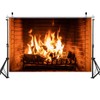 WOLADA Christmas Fireplace Backdrop Fire Backdrop Bonfire Backdrop Burning Firewoods