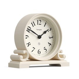 NEWGATE® Divisadero mantel clock | Traditional double scroll design | Vanilla cream | Classic style for desk, table top, shelf or bedside