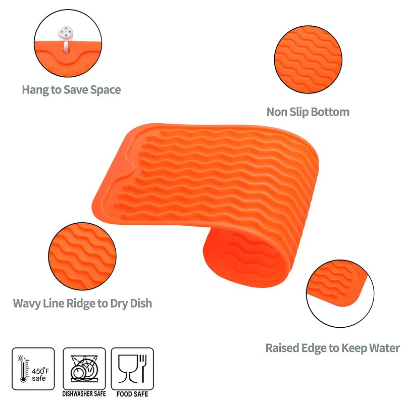 MicoYang Silicone Dish Drying Mat for Multiple Usage,Easy clean,Eco-friendly,Heat-resistant Silicone
