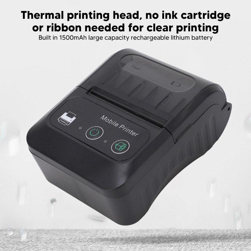 58mm Portable Mini Thermal QR Code Printer 2in Cordless USB