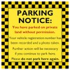 Private Parking Sticker Notice for Windscreen. You Have Parked on