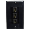 RiteAV - 3 Port HDMI 2.0 Decorative Wall Plate (Black)