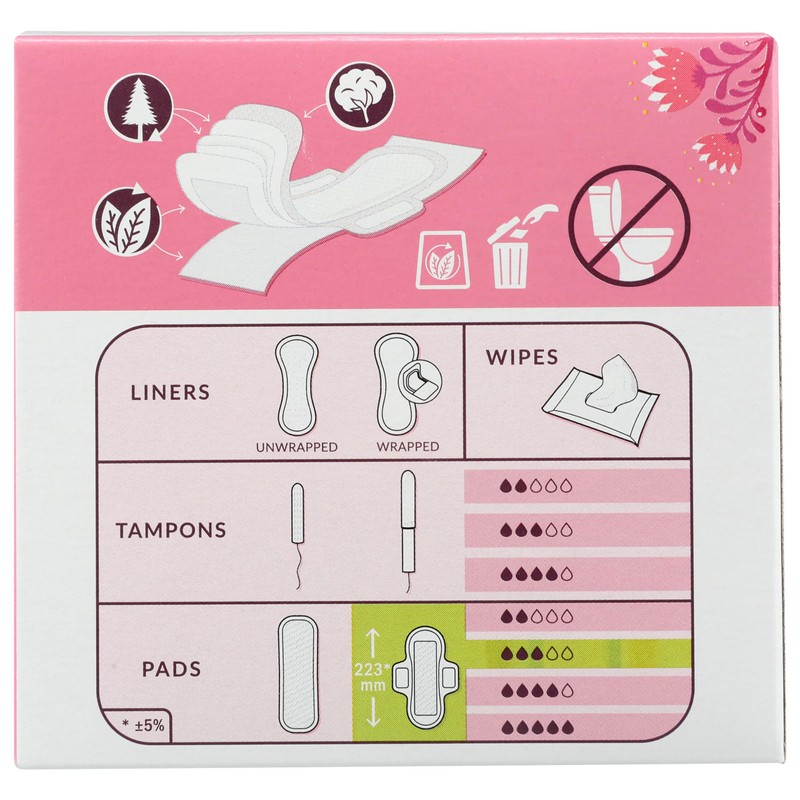 Natracare Organic Cotton Wollab Coverage Ultra Extra Pads Normal –