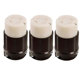 OCSParts L17-30R Grounding Locking Connector, 30A 600V AC, 3 Pole 4 Wire, cUL Listed, NEMA L17-30 (Pack of 3)