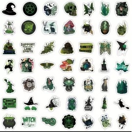 Unbranded 10pcs Green Witch Stickers- Scrapbook, Journal, DIY Crafts & Card Making