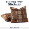 decorUhome Faux Fur Plaid Throw Pillow Covers 18X18 Set of