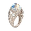 Gixaxak Angel Wings Moonstone Zircon Full Diamond Ring Natural Moonstone