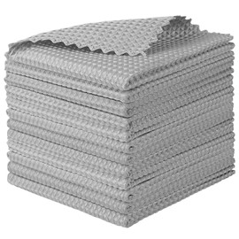 AIDEA Kitchen Towels-12PK, Microfiber Cleaning Cloth for Glass, Lint Free Cloth Polishing Cleaning Rags, Window Wipes, Grey Towels Dishcloths, Microfiber Towels for Car Detailing, Kitchen, Home-11×11"