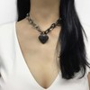 Succuba Padlock Chain Necklace Collar Choker with Two Keys and